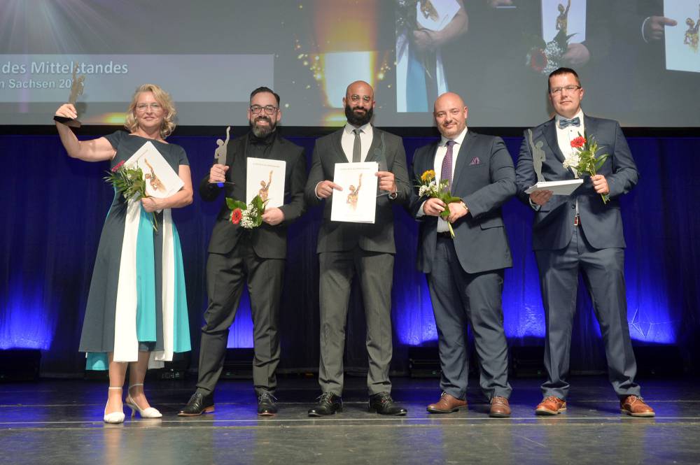 Die Gesch&auml;ftsf&uuml;hrung der Black Knight GmbH als Finalist beim gro&szlig;en Preis des Mittelstandes 2025.