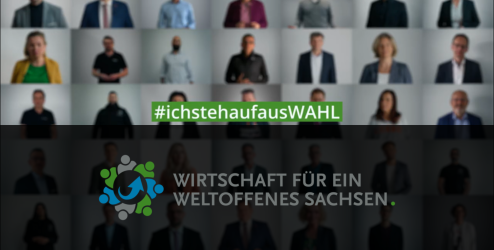 Wir sind Teil einer Kampagne zur Stärkung der Demokratie, die gemeinsam mit der Organisation Wirtschaft für weltoffenes Sachsen.